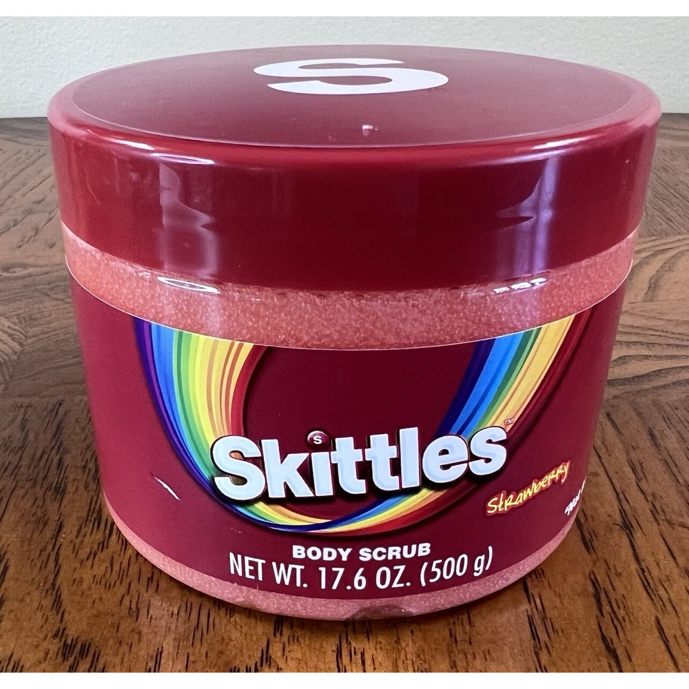 Skittles Candy Body Scrub Strawberry Scent 17.6 oz (500 gms) New Sealed